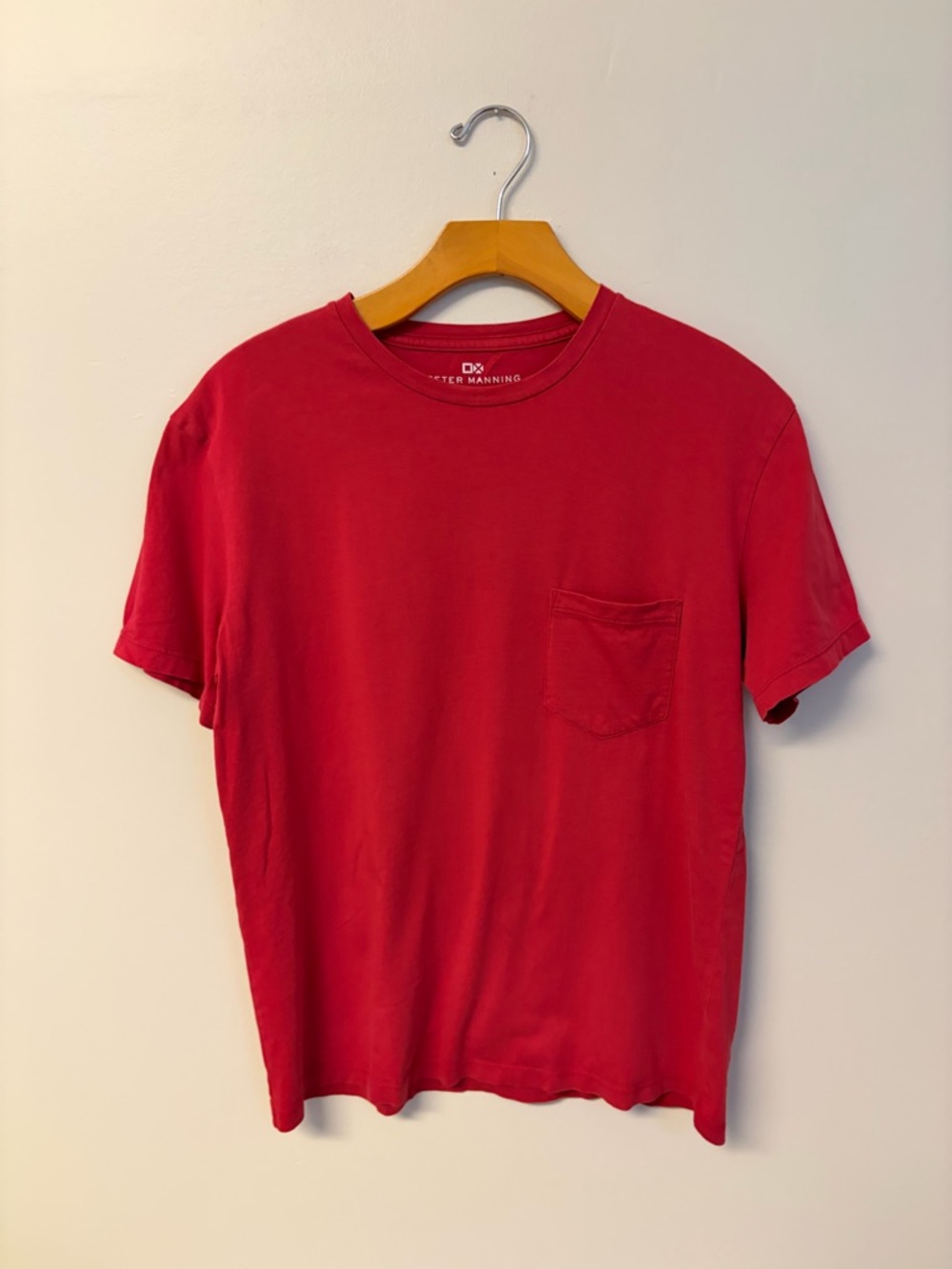 Peter Manning NYC red pocket t-shirt 2 small s pima cotton